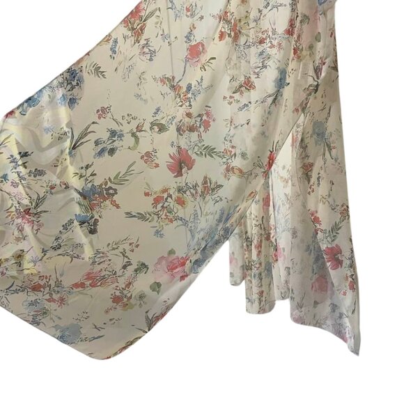 Plus Size Boho Floral Kimono Cardigan 4X Open Front Duster Flowy Long Cover Up - Picture 5 of 10
